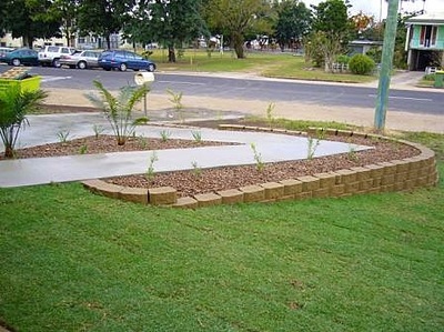 Paved area in front yard Northern Land Design
