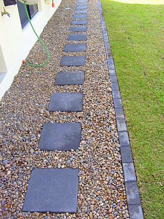 Paved stepping stone path Northern Land Design