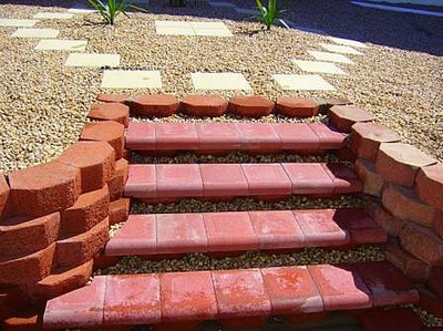 Red bricked stairs Northern Land Design